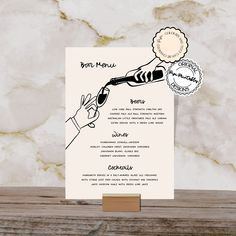 Get the party started with our hand drawn bar + drinks menu template! With fun Pipi Printables original scribble illustrations and whimsical charm, this template adds a playful touch to your wedding or event bar.  **THE FINER DETAILS** This item is an "INSTANT DOWNLOAD" no physical item will be sent to you. This listing includes a high-resolution printable menu in 4 different sizes including: US ~ 5" X 7" ~ 8" X 10" AUS/EU/INTERNATIONAL ~A5 - 14.8 X 21 CM ~A4 - 21 X 29.7 CM Immediately after you The Bar Menu Wedding, Menu Design Cocktail, Sewanee Wedding, Alcohol Menu Wedding, Cocktail Bar Menu Design, Hand Drawn Menu Wedding, Wedding Bar Signage, Menu Signage, Bar Signage