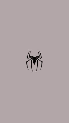 a black and white spider logo on a gray background