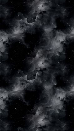 an abstract black and white background with stars in the sky, clouds are scattered around it