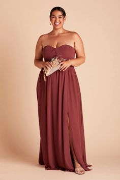 Grace Plus Size Convertible Chiffon Bridesmaid Dress in Rosewood | Birdy Grey Pregnancy Wedding Dress, Navy Chiffon Bridesmaid Dress, Pregnancy Wedding, Burgundy Chiffon Bridesmaid Dresses, Romantic Bridesmaid Dresses, Classic Bridesmaids Dresses, Convertible Maxi Dress, Orange Bridesmaid, Orange Bridesmaid Dresses