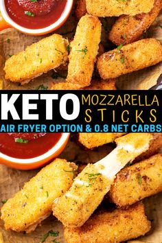 keto mozzarella sticks with air fryer option and 8 net carbs