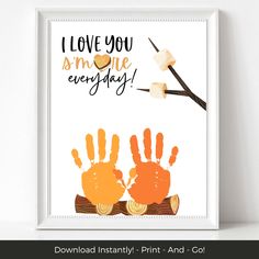 an orange and yellow hand print with the words i love you is more energy on it