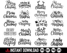 merry christmas svt files with hand lettering