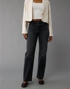 AE Strigid High-Waisted Stovepipe Jean Fall Straight Fit Full Length Bottoms, Classic High Rise Pants For Fall, Versatile High Rise Bottoms For Fall, Classic Bottoms With Standard Cut Leg For Fall, Fall Bottoms With Straight Fit And Standard Cut Leg, High Rise Straight Fit Pants For Fall, High Waisted Jeans Outfit, Stovepipe Jeans, White Jeans Men