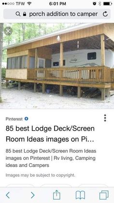 an image of a mobile home with the caption'best lodge deck / screen room '