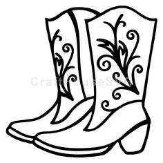 a pair of cowboy boots coloring page