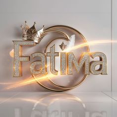 the logo for familla is made up of gold and silver letters, with a crown on top