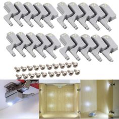 10 pack white led cabinet door stopper clips for kitchen cupboards and doors with screws