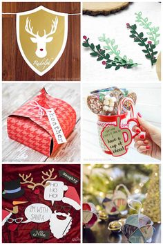 christmas crafts and decorations are featured in this collage