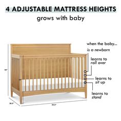 an image of a baby's crib with measurements for the size and width