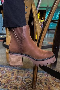 MIA RUSTY Cognac Lug Boot - MIA - Terra Cotta Gorge Co. Cancun Outfits, Shoe Factory, Dark Brown Boots, Lug Boots, Everyday Boots, Fall Boots, Bohemian Women, Fall Wear, Boring Clothes