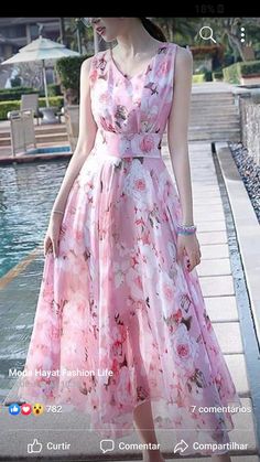 Maxi Outfits, Trendy Dress, Frock Design, Chiffon Maxi Dress, Dress Maxi, Floral Chiffon, Sleeveless Maxi Dress, Fashion Mode, Trendy Dresses