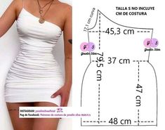 a woman is wearing a white dress and has her measurements cut out to show the size