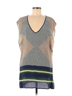 J.Crew Sleeveless T Shirt Size: X-Small Tops - used. 100% SILK | J.Crew Sleeveless T-Shirt: Blue Tops - Size X-Small Sleeveless Multicolor Graphic Print T-shirt, Summer Graphic Print V-neck Tank Top, Summer V-neck Tank Top With Graphic Print, Sleeveless Beach T-shirt For Summer, Multicolor Sleeveless T-shirt, Blue Sleeveless T-shirt With Graphic Print, Spring Sleeveless Blouse With Graphic Print, Multicolor Sleeveless Graphic Print T-shirt, Blue Crew Neck Tank Top For The Beach