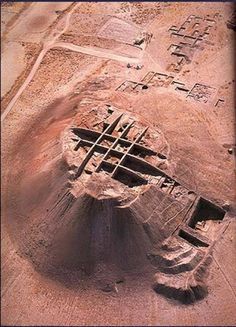 an aerial view of the ancient city of naxos, in southern egypt's desert