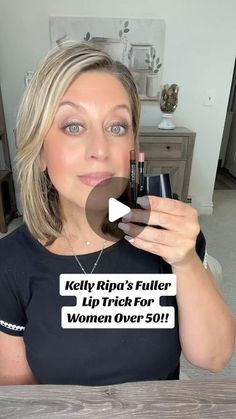 Jamie O'Donnell on Instagram: "Kelly Ripa’s Fuller Lip Trick For Women Over 50!! Say A18 for info & a FREE MASCARA!! 🎁  • • • #kellyripa #fullerlips #fullerlipshack #fullerlipstutorial #fulllips #over40 #over50 #womenover50 #makeup #makeuptutorial #makeuphacks #fancii #menopause #fanciico #younique #lipfiller #kellyripaliptrick" How To Make Fuller Lips, Older Makeup Over 50, Makeup Older Women Over 50, Over 50 Makeup Looks, Makeup For 50 Year Old Women, Full Lips Tutorial, Make Up For Older Women Over 50, Fuller Lips Tutorial, Makeup For 50 Year Old