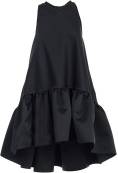 N°21 N.21 Ruffled Dress Chic Black Ruffle Dress With Ruffle Hem, Black Cotton Dress With Ruffles, Vintage Black Dress With Ruffles, Black A-line Maxi Dress With Ruffles, Luxury Avant-garde Ruffled Dresses, Sukienki Maksi, Ruffled Dress, Fashion Sewing, Street Fashion