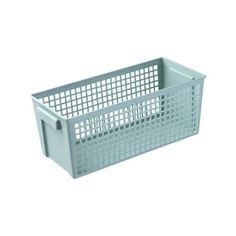 a white plastic basket on a white background