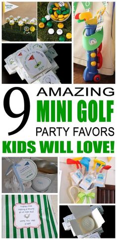 nine mini golf party favors that are perfect for the kids to make and play with