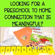 a ruler with the words looking for a preschool to home connection that is meanngful