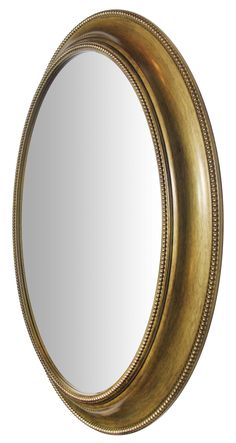 Equipped with a frame that has been molded out of resin to feature a beaded border inspired by vintage designs and then clad with an antique gold finish, the Sonore Gold 30” oval wall mirror fuses modern elegance with traditionalism like never before. Fitted with a large oval mirrored inset, this piece also performs by producing an optical illusion of bigger space. The details are subtle yet stylish, the shape is classically chic and the durability of the mirror is unmatched. Infinity Instrument Large Oval Mirror, Gold Shelves, Gold Frame Wall, Framed Wall Mirror, Oval Wall Mirror, Distressed Painting, Oval Mirror, Antique Inspiration, Framed Mirror Wall