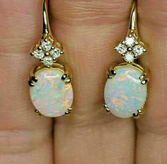 (eBay) 5Ct Oval Cut Fire Opal & Diamond Drop & Dangle Earrings 14k Yellow Gold Finish Fire Opal Earrings, Inexpensive Jewelry, Dress Clothes, Cheap Jewelry, Drop Dangle Earrings, Opal Earrings, Large Earrings, Fine Earrings, Dream Jewelry