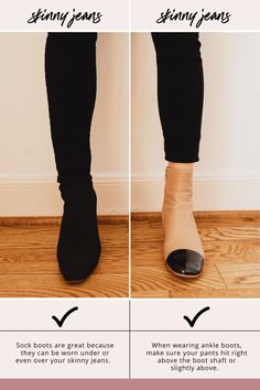 Flat Ankle Boots Outfit, Dress Pants With Boots, Booties With Jeans, Brown Ankle Boots Outfit, Sock Boots Outfit, Nude Socks, Brown Boots Outfit, Boots With Jeans