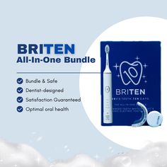 Everything you need for whiter teeth in one convenient box. At BRITE Brands, we believe that teeth whitening should be a safe, accessible, and effective activity. Our perfectly paired Advanced Teeth Whitening Kit and Sonic Electric Toothbrush were thoughtfully designed by a dentist to fulfill all of your dental needs from essential enamel safety to stunning results. BRITE Brands superior Advanced Teeth Whitening Kit uses dual-light technology inside of a comfortable mouthpiece to unlock your mos Whiter Teeth, Blind Love, Sonic Electric Toothbrush, Sonic Electric, Gum Health, Whitening Kit, Teeth Whitening Kit, Bright Smile, White Teeth