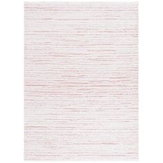 a white and pink rug on a white background with some lines in the shape of stripes