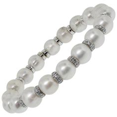 Luxury White Gold Akoya Pearl Bracelets, Luxury White Pearl Bracelet With Diamonds, Luxury White Pearl Bracelet With Round Beads, White Akoya Pearl Round Bracelet, Luxury White Round Pearl Bracelet, Gold Pearl Bracelet, Blue Sapphire Diamond, Women Accessories Jewelry, Brilliant Diamond