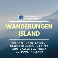 the cover of wanderungen island with mountains in the background and text overlay