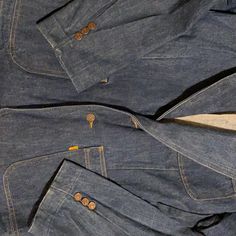 Vintage Levi’s Orange Tab Blazer, Size 40, 3 Buttons On Each Sleeve. Left Breast Pocket, Near New Condition Classic Long Sleeve Denim Blazer, Classic Long Sleeve Denim Blue Blazer, Denim Blazer With Welt Pockets And Long Sleeves, Denim Blazer With Welt Pockets, Classic Denim Blue Blazer With Pockets, Formal Long Sleeve Denim Outerwear, Classic Denim Blazer With Buttons, Denim Blue Long-sleeved Blazer For Work, Denim Blue Blazer With Buttons For Work