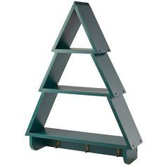 a green metal shelf with three shelves on each side