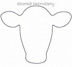 a drawing of a cow's head with the words, revmill embroiderry