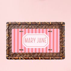 Introducing our latest addition to our collection of personalized license plates - a gorgeous pink design with dark pink stripes for a chic and stylish look. This license plate is the perfect accessory for your car, adding a pop of color and a touch of personalized flair to your ride. A matching license plate frame is also available so make it a set! Frame: https://www.etsy.com/listing/1472256671/pink-tone-metal-license-plate-frame Our pink license plate is made of durable aluminum, ensuring it Pink License Plate, Preppy Car, Monogram License Plate, Personalized License Plates, Millennial Pink, Front License Plate, Car Tag, Preppy Aesthetic, Tone On Tone