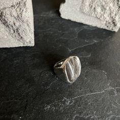 Minimalist statement ring, hand carved from wax and cast into sterling silver. This unique ring is extra large and a solid silver design with a black oxidized finish. Currently only one available in ring size 7.  All pieces are handmade by me in my studio in the Sonoran desert of Arizona using ancient metalsmithing techniques, utilizing recycled/reused metals. Minimalist Silver Dome Ring As Gift, Minimalist Silver Dome Ring Gift, Minimalist Sterling Silver Rings With Lost Wax Casting, Minimalist Hand Cast Signet Ring For Gift, Minimalist Hand Cast Signet Ring Gift, Silver Hand Cast Rings For Everyday, Hand Cast Silver Rings For Everyday Wear, Hand Cast Silver Rings For Everyday, Modern Silver Engraved Dome Ring