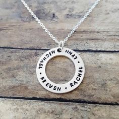 Personalized Family Necklace With Kids Names - Benn~Burry Lowercase Handwriting, Necklace With Kids Names, Full Moon Necklace, Agate Stone Necklace, Handwriting Styles, Family Necklace, Kids Names, Crystal Choker, Mom Necklace