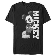 Who knew that dressing "mousey" could be so cute!? Celebrate Walt Disney's most iconic character with this officially licensed Mickey & Friends Black and White Mickey Mouse Men's Tee, featuring Mickey looking cool while leaning against his name. This graphic tee is perfect for the whole family, so grab one for yourself or a loved one today! Pants Painting, Friends Black And White, Disney Car Accessories, Black And White Mickey Mouse, Mickey Mouse Black, Friends Black, Mickey Mouse T Shirt, Mickey Mouse And Friends, Mickey And Friends