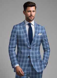 Unleash your sartorial prowess and redefine elegance with our Noble Pilar Blue Wool Silk Linen Suit – a timeless ensemble that epitomizes grace and allure. Crafted from a luxurious blend of wool, silk, and linen, this suit boasts a plaid pattern that exudes classic charm with its crisp lines and refreshing blue hue. It not only promises unparalleled style but also offers comfort, making it adaptable to both seasons and various occasions. Whether you're closing deals, sipping cocktails, gracing a Mint Green Jacket, Brown Tweed Suit, Closing Deals, Tweed Overcoat, Noble Collection, Seersucker Suit, Tweed Pants, Herringbone Tweed, Green Suit