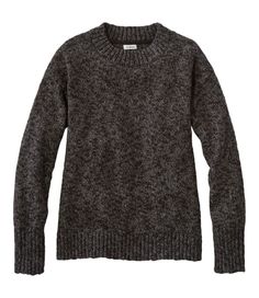 We've extended the cozy feeling of sweater season with an all-cotton crewneck pullover. It looks like classic ragg wool, but is much more lightweight - perfect to wear all year long. Slightly Fitted: Softly shapes the body. Falls at high hip. Midweight 100% cotton yarns for year-round comfort. Machine wash, dry flat. Slightly cropped silhouette. Ribbed trim. Imported. | Women's Cotton Ragg Sweater, Crewneck Darkest Gray Large, Cotton/Wool/Cotton Yarns | L.L.Bean Crewneck Sweaters, Flattering Jeans, Sweater Season, Cozy Feeling, Women's Sweaters, Christmas 2023, Cotton Pullover, Cotton Wool