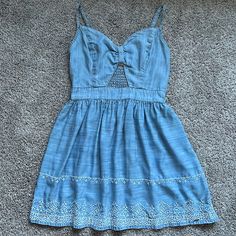 - Brand New - Measurements Shown In Photos Cheap Mini Denim Dress By Forever 21, Hollister Dresses, Denim Dress, Hollister, Blue White, Color Blue, Blue And White, Mini Dress, Womens Dresses