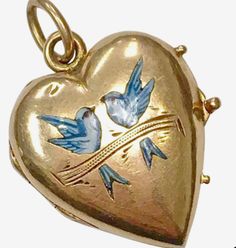 Victorian Locket, Gold Heart Locket, Antique Locket, Rose Gold Heart, Two Birds, Victorian Jewelry, Heart Locket, Jewelry Inspo