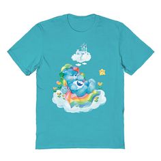 Go after your dreams in this Care Bear graphic tee. Go after your dreams in this Care Bear graphic tee. Crewneck Short sleevesFABRIC & CARE Cotton Machine wash Imported Color: Blue. Gender: male. Age Group: adult. Light Blue Graphic Print T-shirt, Light Blue Short Sleeve T-shirt With Graphic Print, Light Blue Graphic Tee With Graphic Print, Light Blue Graphic T-shirt, Light Blue Graphic Tee With Cartoon Print, Blue Relaxed Fit T-shirt With Funny Print, Bear Graphic Tee, Png Clothes, Bear Graphic