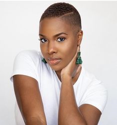 Skin Fade Mohawk Shaved Sides, Female Fade Haircut Short Hair, Fades For Black Woman, Black Women Haircuts Short Fade, Low Hairstyles For Black Women, Low Cut Hair Black Women Round Face, Shaved Hairstyles For Black Women