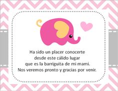 a pink and yellow elephant with hearts in it's trunk, on a chevron background