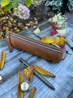 I made this leather pencil case using full-grain leather that's chrome tanned. The cool thing about this leather is that it ages beautifully and gets a one-of-a-kind patina the more you use it--it just keeps getting better with time! I wanted to keep the design simple and practical, so it's great for stashing your pens, pencils, or even little tools. I had a lot of fun making this, and I hope it adds a little extra style to your daily routine! It's perfect for yourself or as a thoughtful gift fo Leather Pencil Case, Gifts Fo, Pens Pencils, Aging Beautifully, Pen Case, Design Simple, Office School, Daily Routine, Full Grain Leather