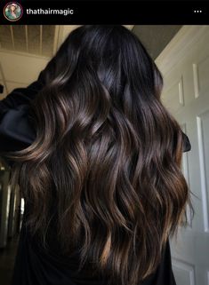 Highlights For Black Hair, Dark Brunette Hair, Redken Shades, Curls For Long Hair, Dark Brunette, Balayage Hair Dark