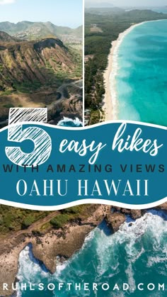 the coastline with text overlay that reads, 5 easy hikes with amazing views