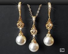 Gold Dangle Jewelry Sets For Wedding, Classic Gold Jewelry Sets For Wedding, Classic Gold Bridal Necklace For Wedding, White Dangle Bridal Necklace For Wedding, White Jewelry Sets With Matching Earrings For Wedding, Classic White Jewelry Sets For Wedding, White Wedding Jewelry Sets With Matching Earrings, Gold Dangle Bridal Necklace For Wedding, Gold Pearl Drop Jewelry Sets For Wedding