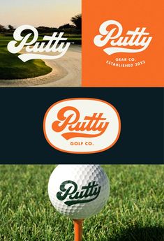 Putty golf brand identity designs and mockups Golf Business Card, Golf Branding Design, Golf Brand Logo, Golf Typography, Golf Design Graphic, Golf Graphic Design, Golf Logos